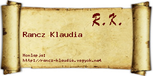 Rancz Klaudia névjegykártya